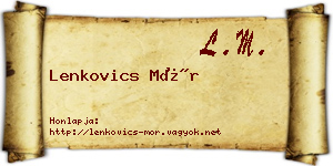 Lenkovics Mór névjegykártya